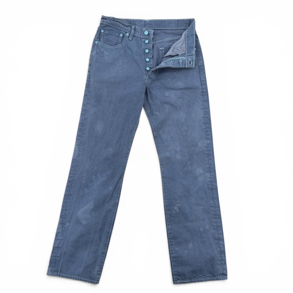 Levi's 501 Original Fit Mens W34 L34 Blue Garment Dyed Jeans